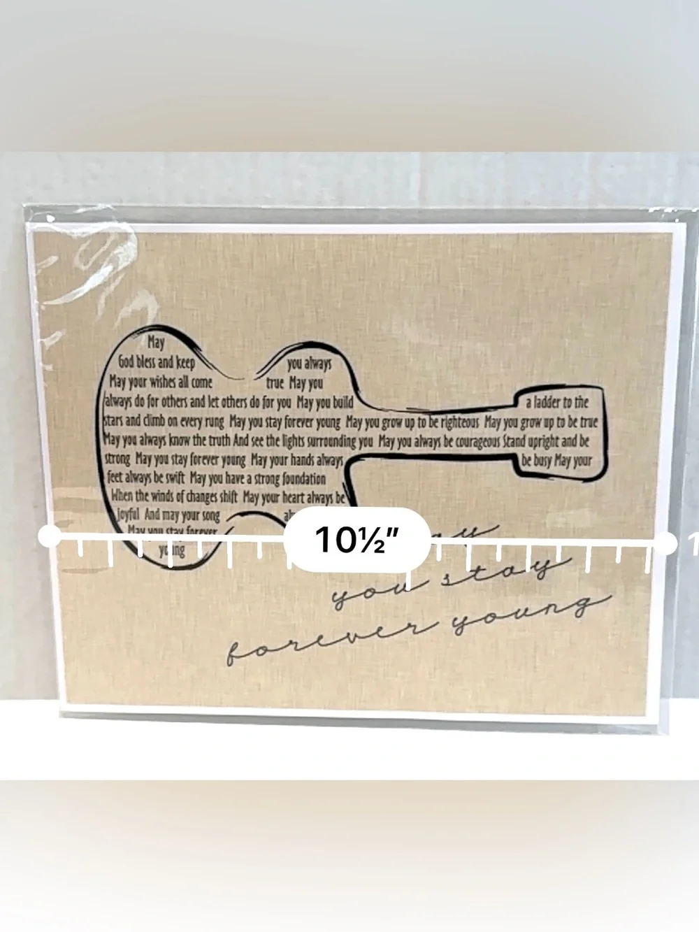 May You Stay Forever Young Wall Art Print - Beige